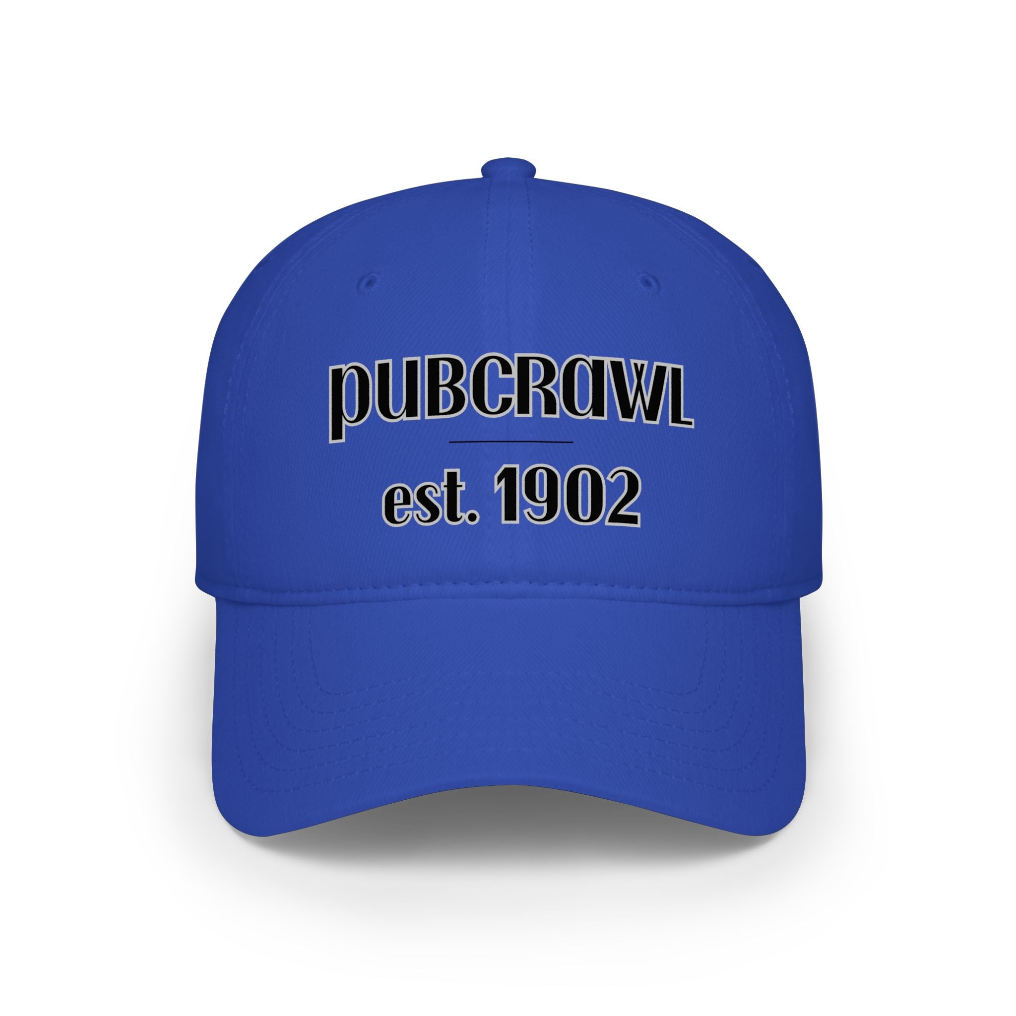 PUBCRAWL est. 1902 Cap | Embroidered Baseball Hat | Black Lettering
