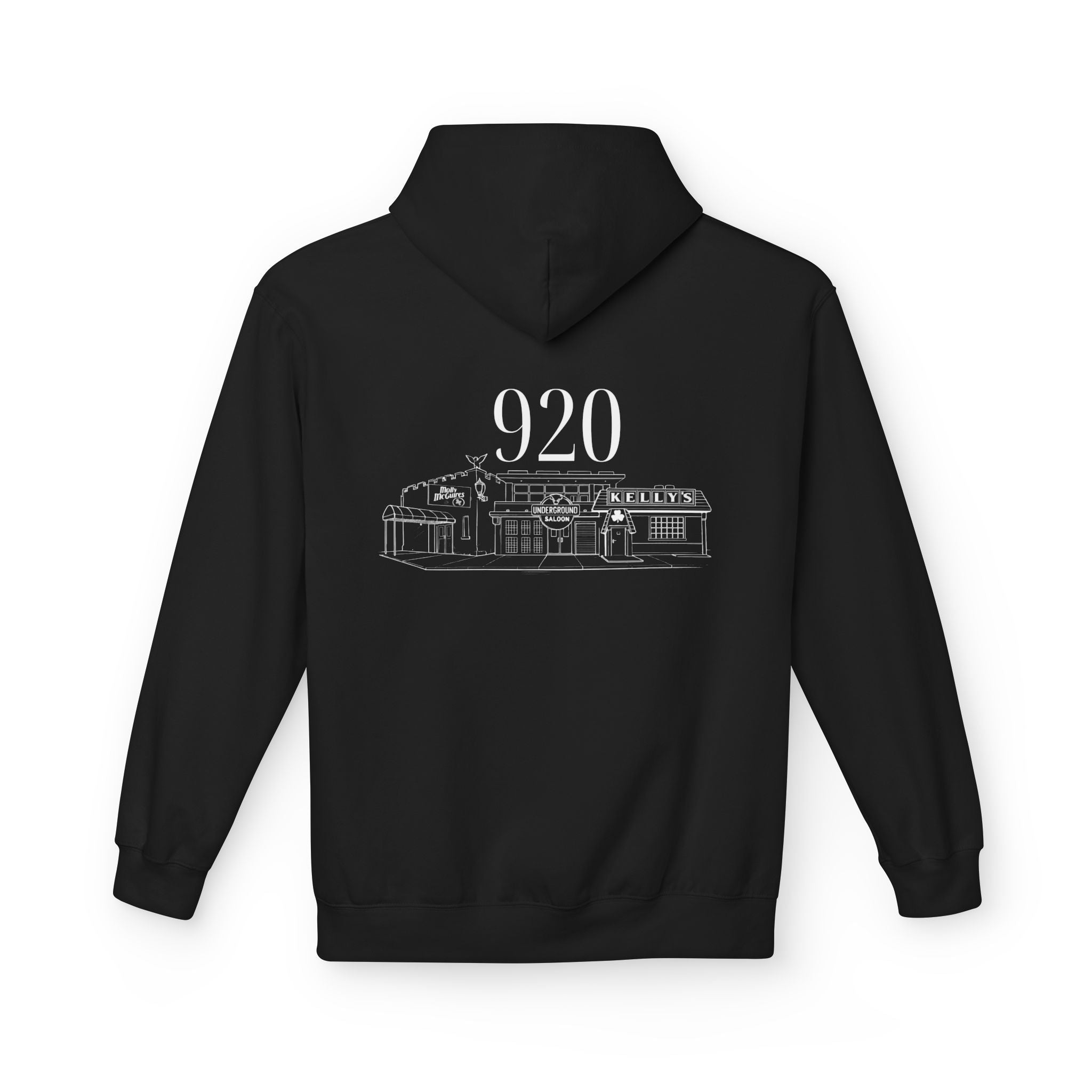 920 Pub Crawl Hoodie | Oshkosh Bar Design | White Lettering