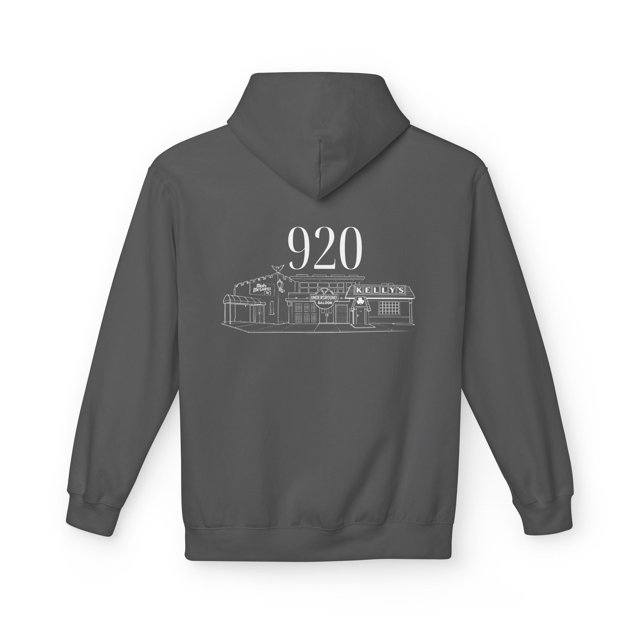 920 Pub Crawl Hoodie | Oshkosh Bar Design | White Lettering