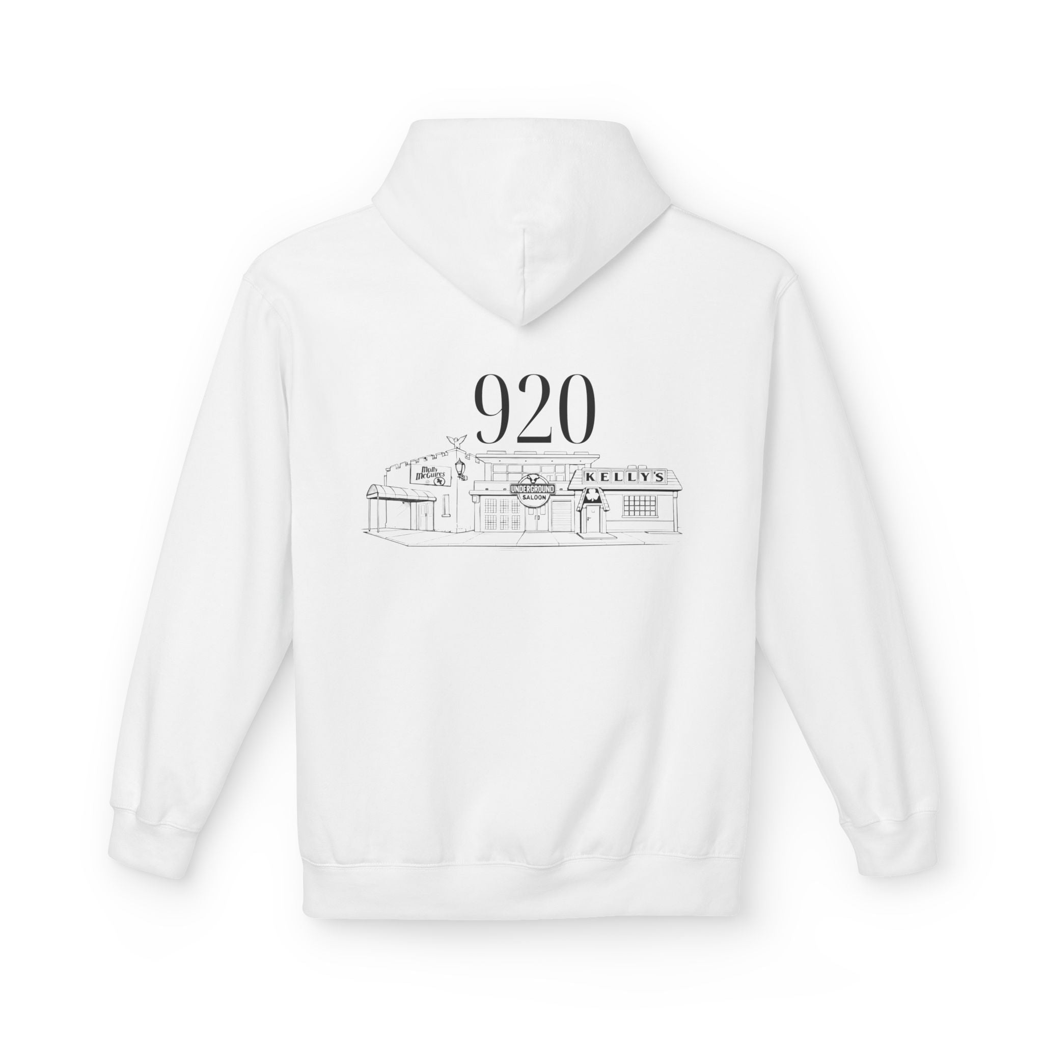 920 Pub Crawl Hoodie | Oshkosh Bar Design | Black Lettering
