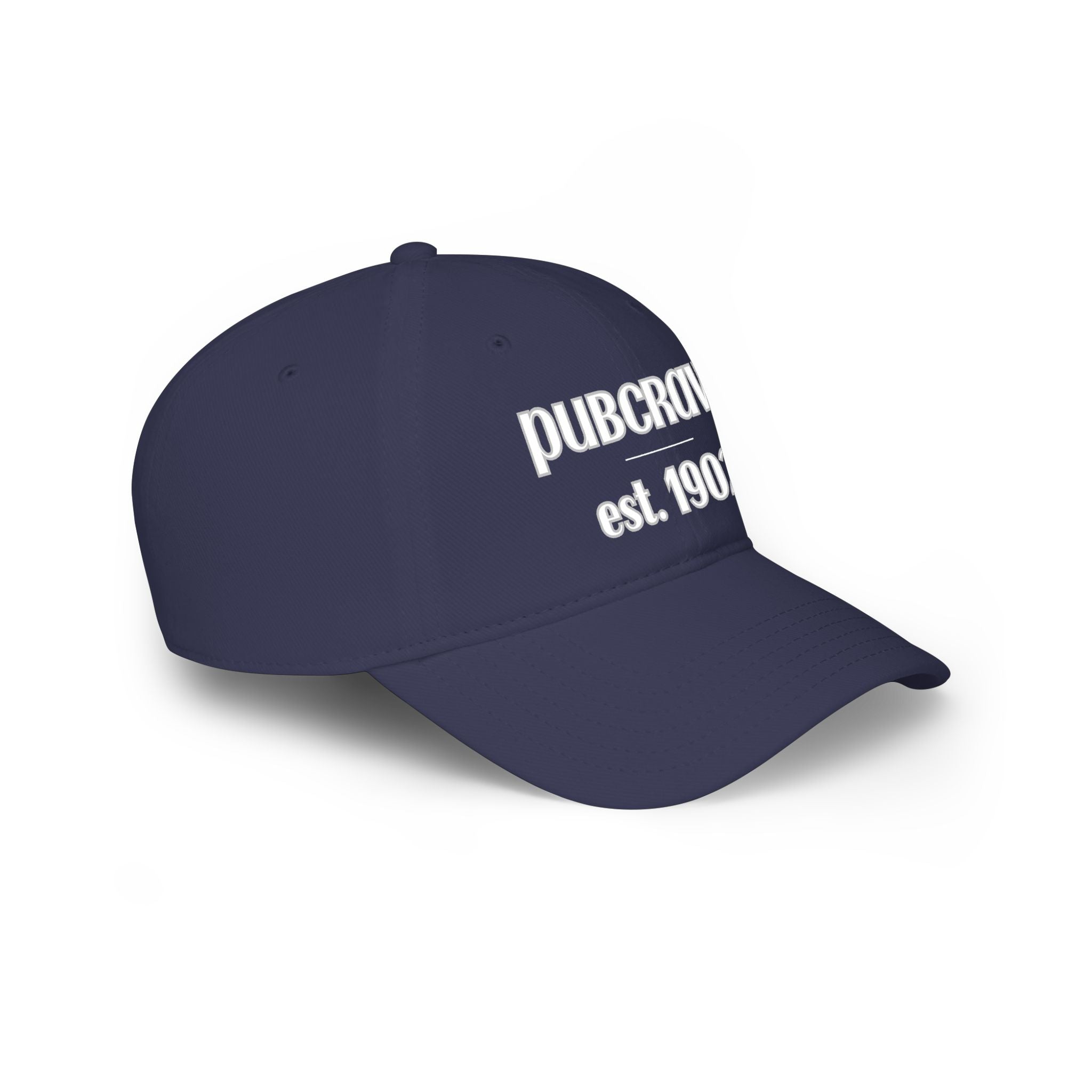 PUBCRAWL est. 1902 Cap | Embroidered Baseball Hat | White Lettering