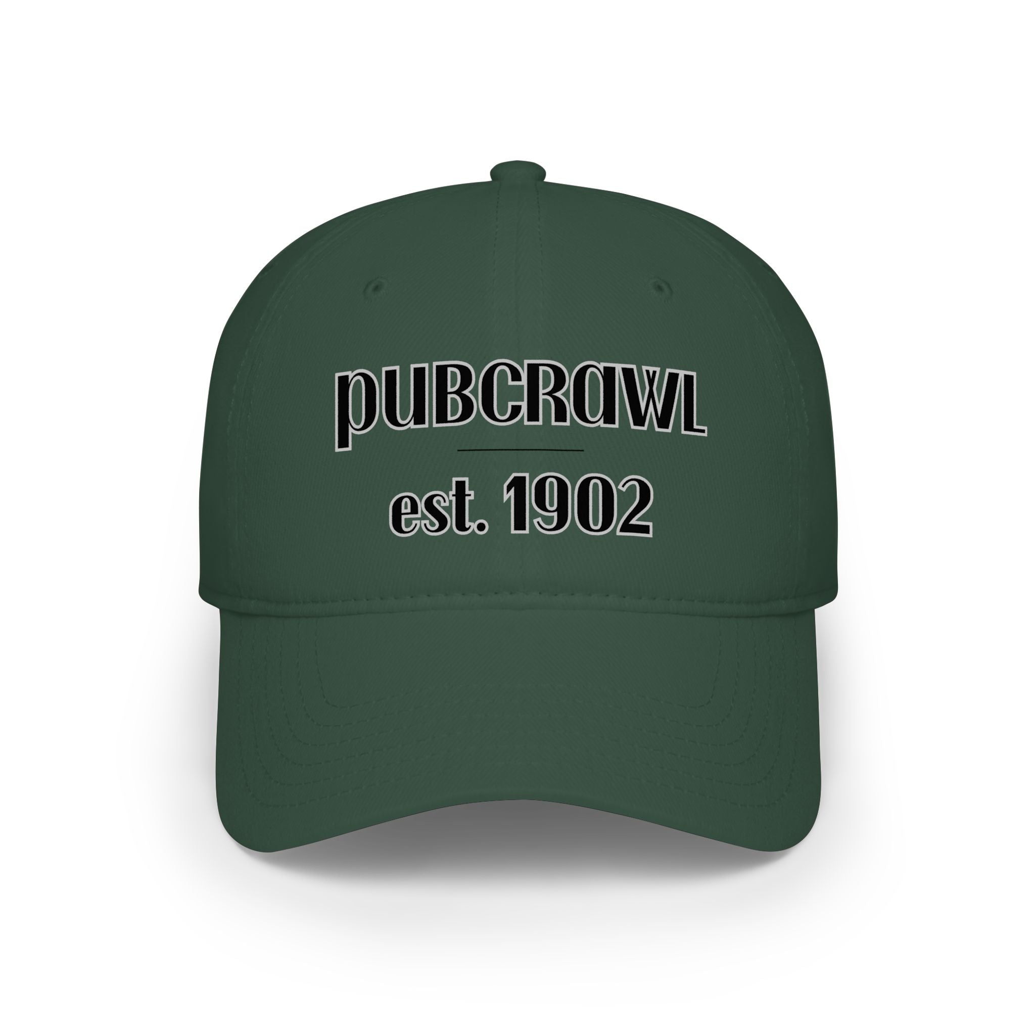 PUBCRAWL est. 1902 Cap | Embroidered Baseball Hat | Black Lettering