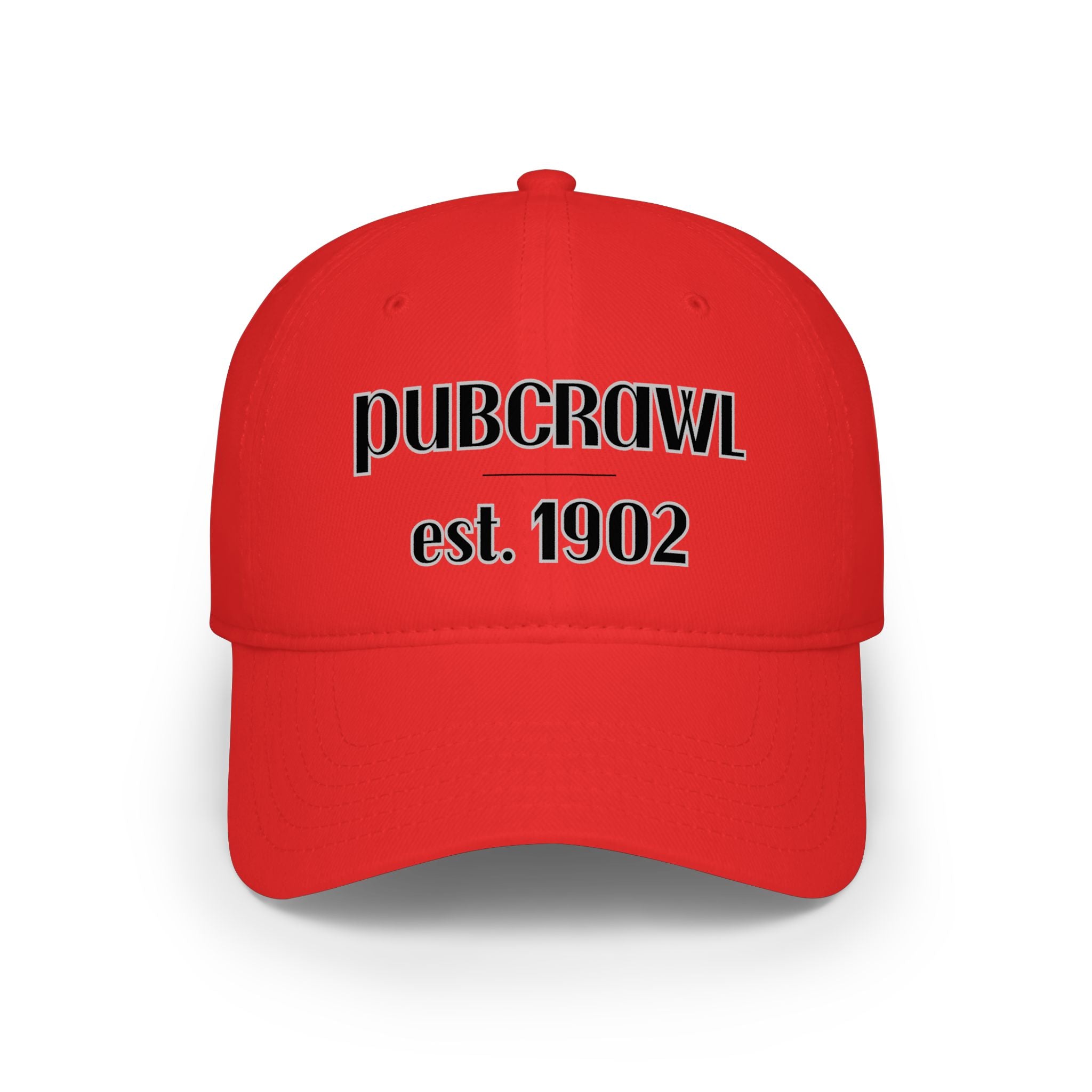 PUBCRAWL est. 1902 Cap | Embroidered Baseball Hat | Black Lettering